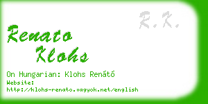renato klohs business card